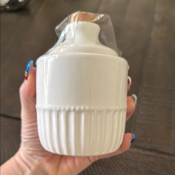 Mud Pie White Ceramic Vinegar Dispenser with Cork - Picture 4 of 4